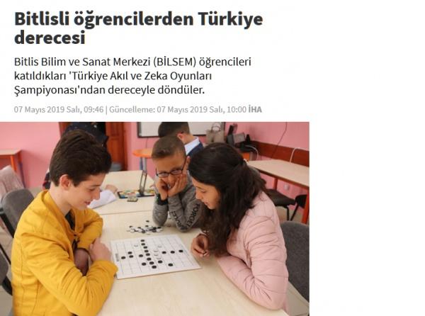 Bitlis Bilsem başarılarıyla ulusal basında