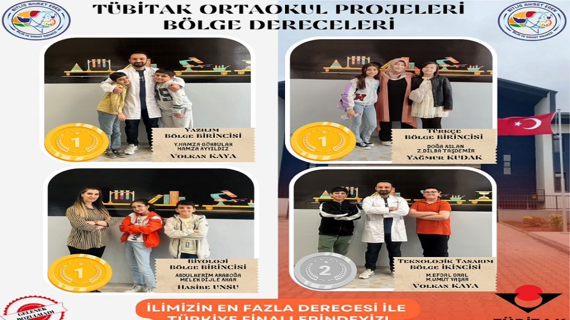 Tübitak Ortaokul Projelerinde Büyük Başarı